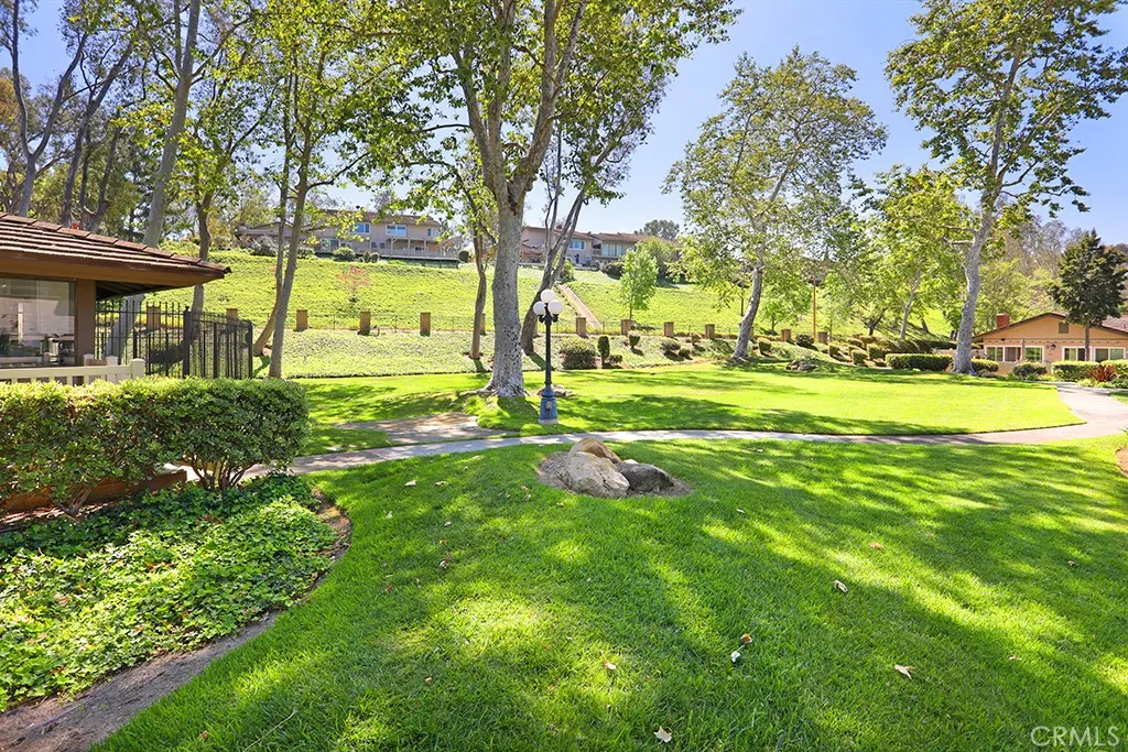 Manicured grounds.