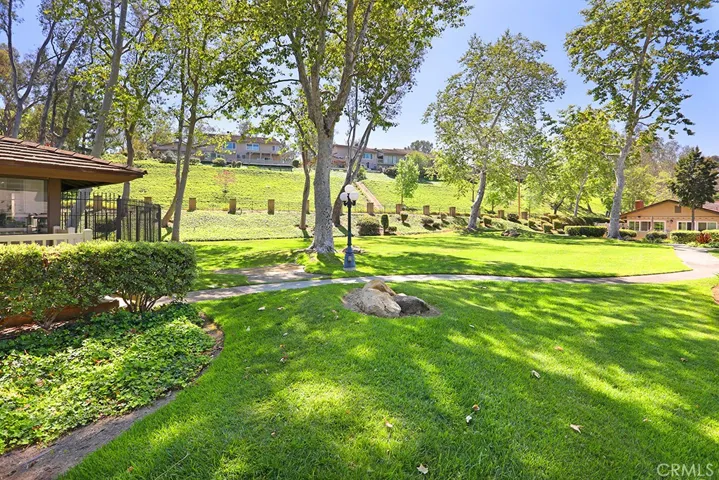 Manicured grounds.