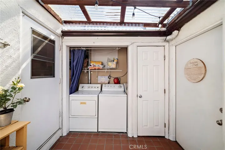 Covered laundry area