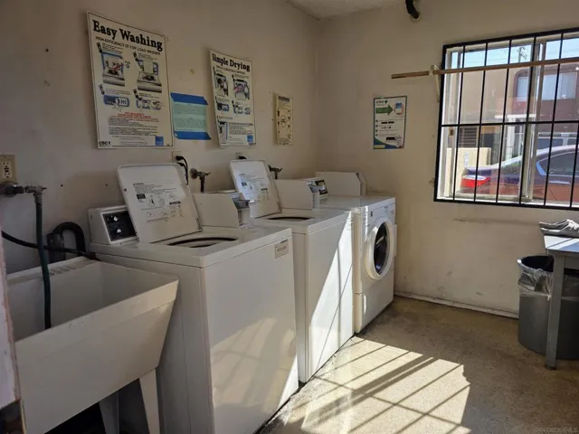 Yes...This has a maintained Laundry Room by the pool stea!