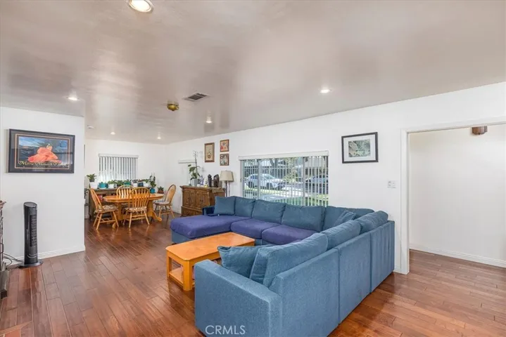 Front entrance to living room and dining room
