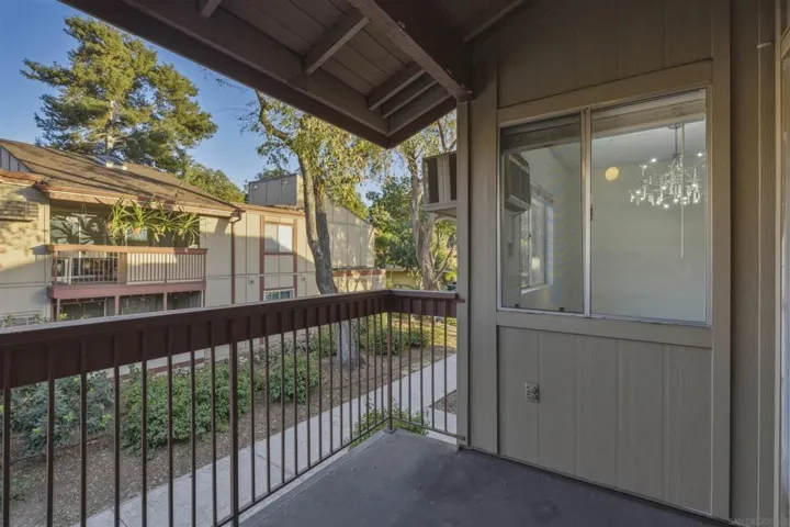Balcony space is like a patio.  It also has a storage closet.