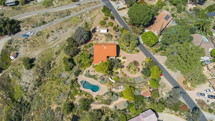 Drone view from above 1 acre property