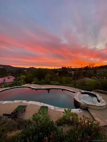 SE View overlooking pool at Sunset