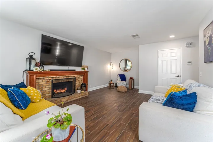 Family room with fireplace