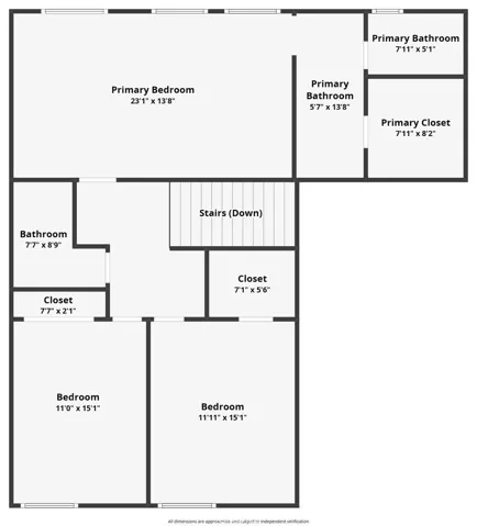 Upper level floor plan.