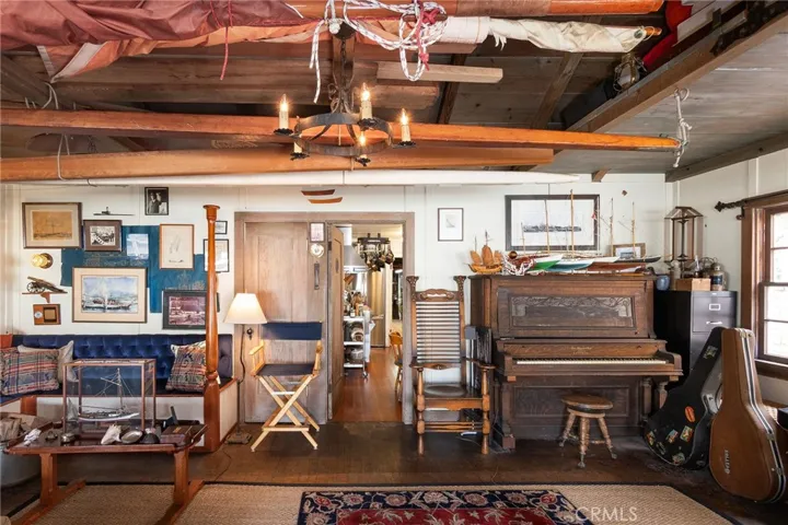 Livingroom with wood burning fireplace