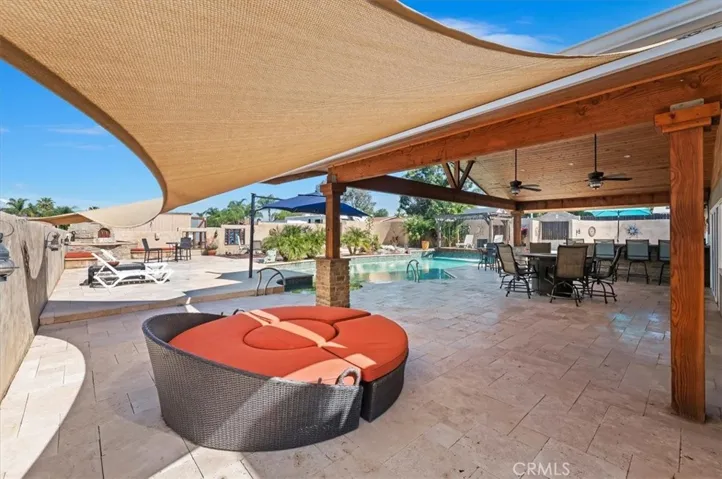 Travertine pool and patio deck