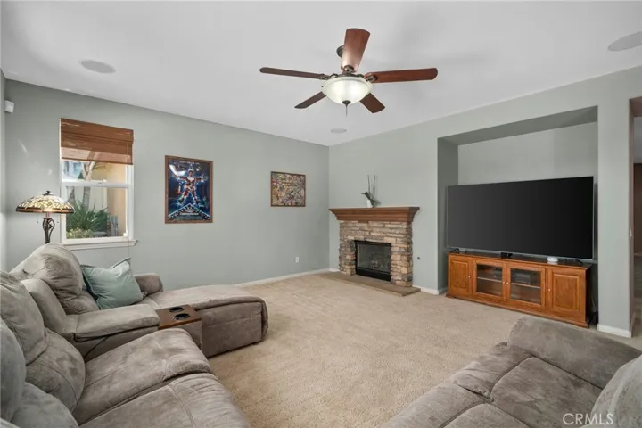 Living room with fireplace