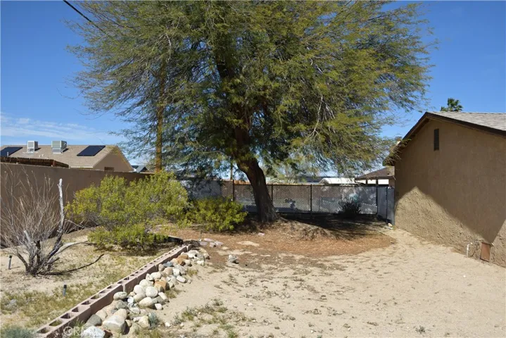 Backyard view from patio