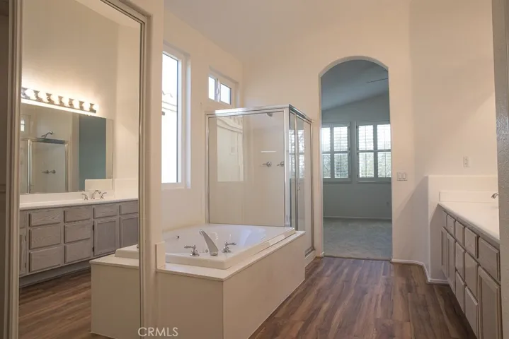 Main bedroom bathroom closet, jetted tub, shower