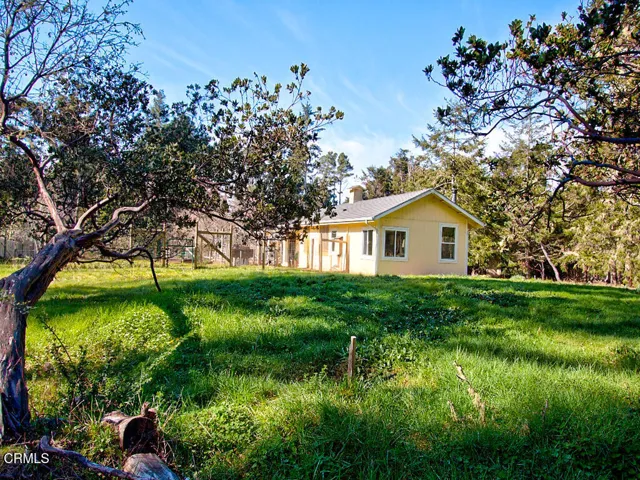 Looking west to barn