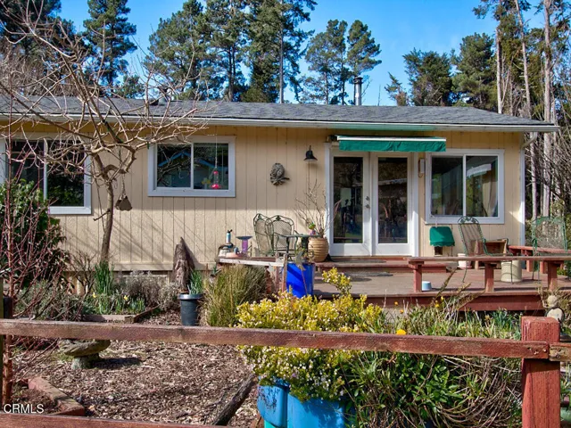 South-facing deck has awning