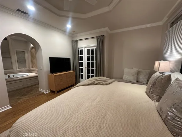 Primary suite, looking towards the primary bathroom