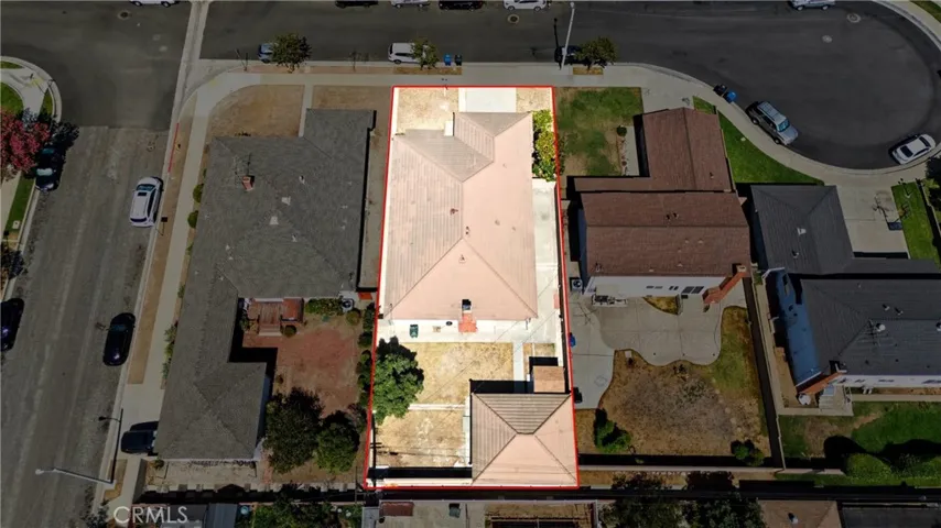 Aerial view of the property.