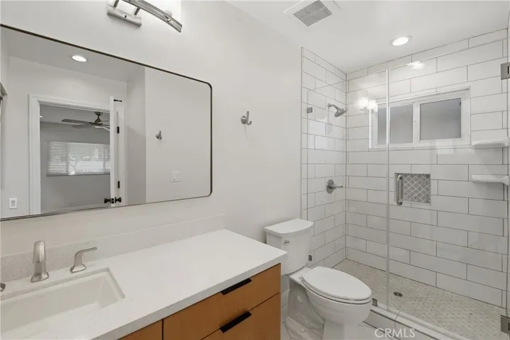 Master-suite bathroom  with large shower.