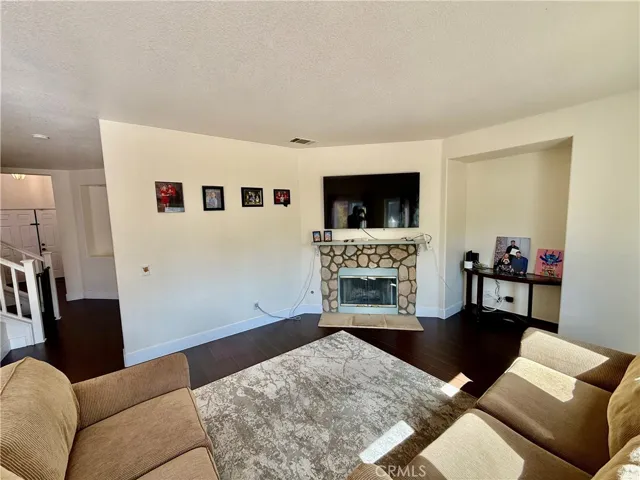 living room with fireplace