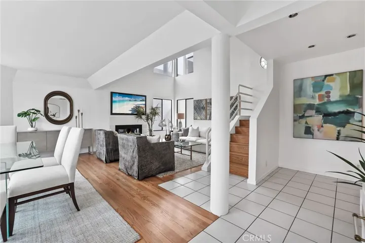 Unit #66 from the foyer. Dining room/Living Room