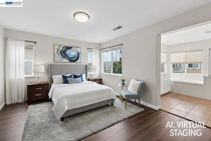 Primary bedroom with virtual staging