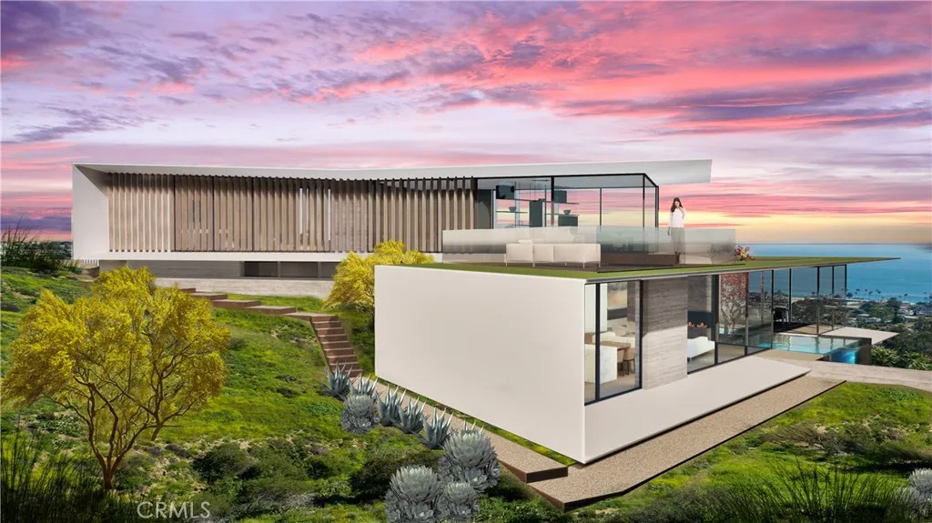 Horst Architects' 2025 AIA Award-winning design rendering showcasing expansive glazing and cantilevered volumes oriented toward the Pacific
