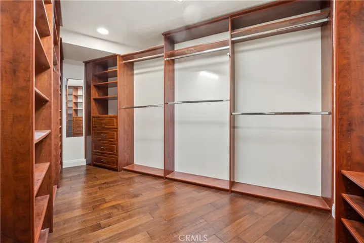 The beautiful custom walk-in closet.