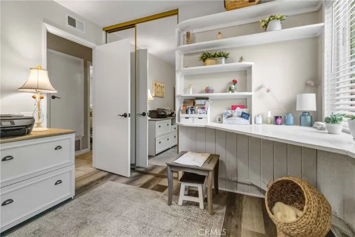 3rd Bedroom with built in desk and shelves