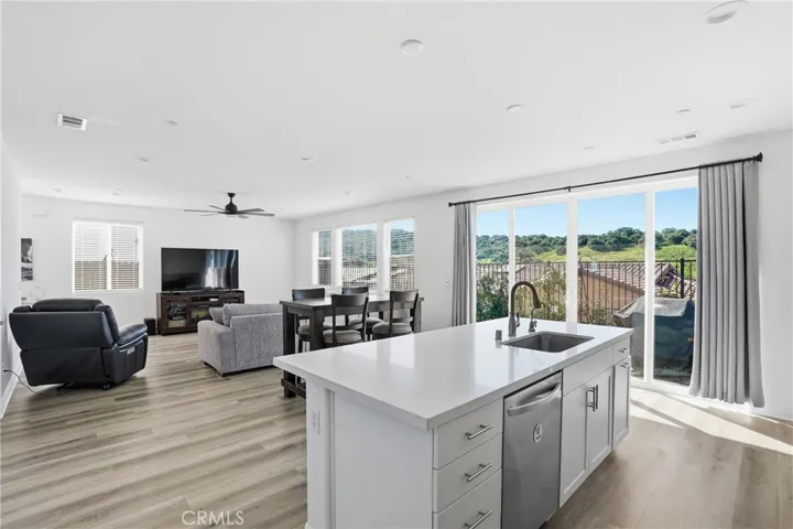 Kitchen & Living Room In Background