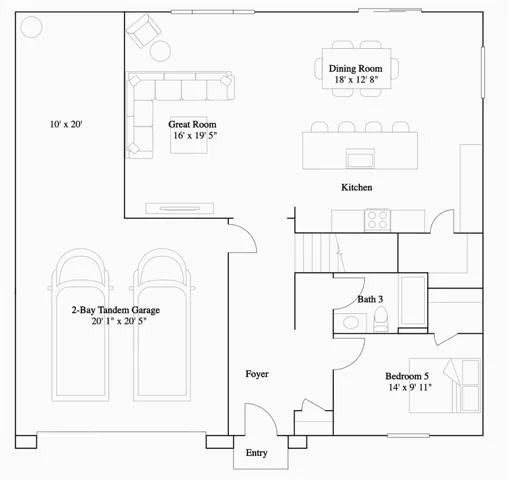 Residence 4 - level 1 floorplan