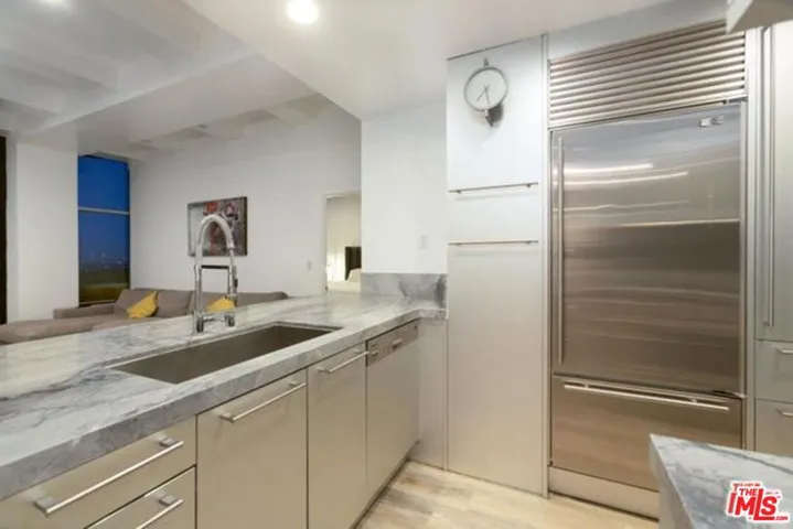 kitchen with city view