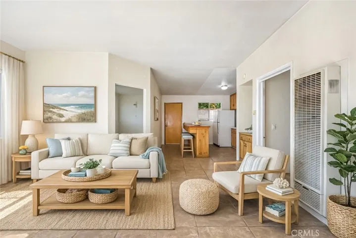 Living room virtually staged