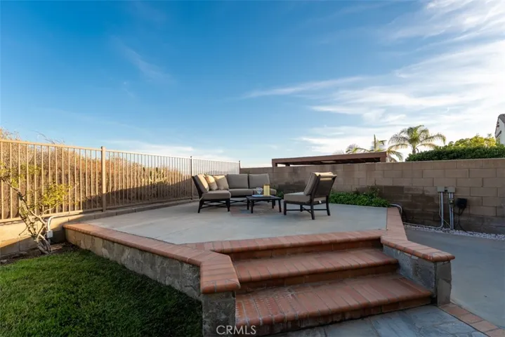 Raised concrete patio