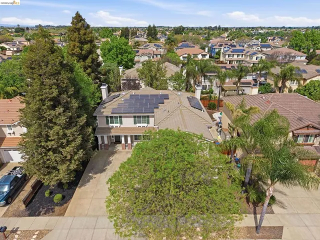 Aerial perspective of suburban area