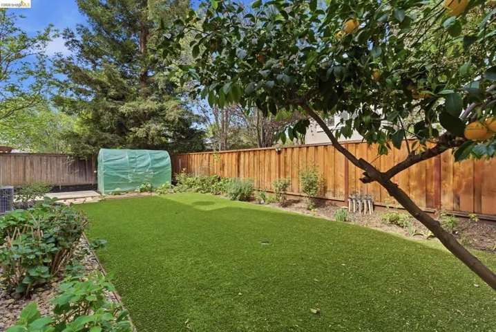 View of fenced backyard