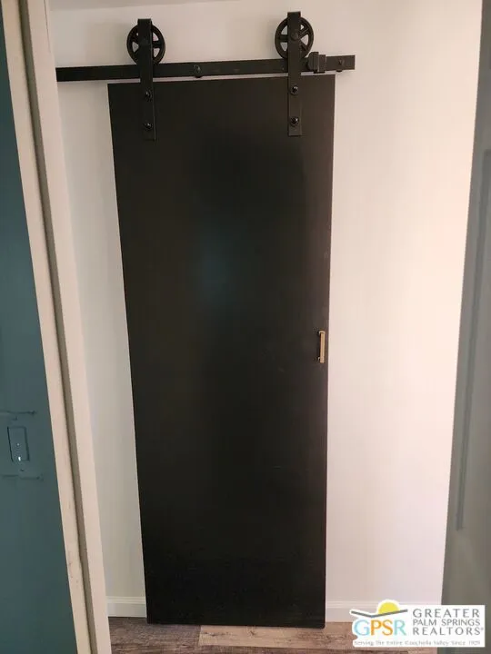Barn door to Guest Bathroom