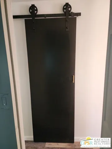 Barn door to Guest Bathroom