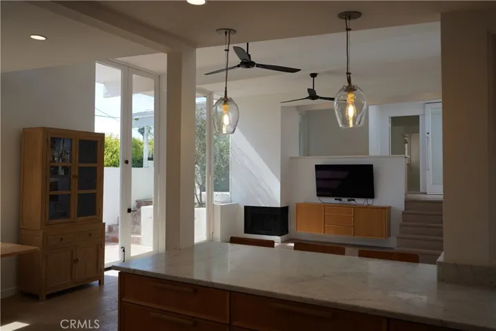 View from kitchen to living room