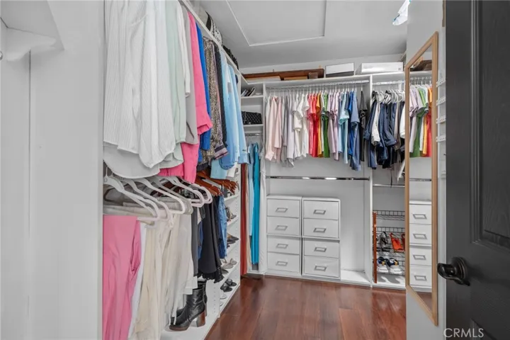 Walk in closet wraps around to the right.