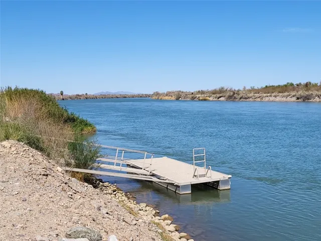 Private boat dock, view from up river