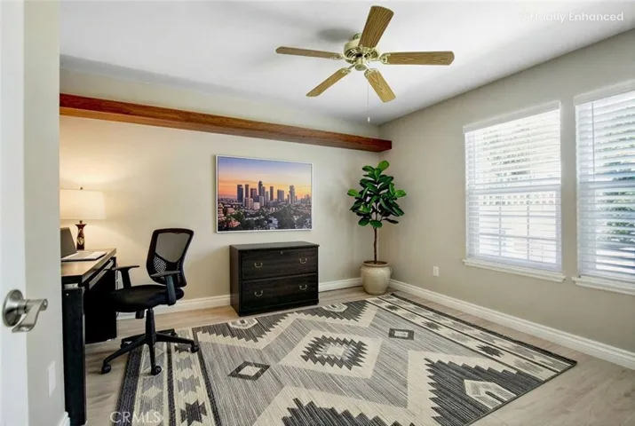 3rd bedroom virtually staged as home office