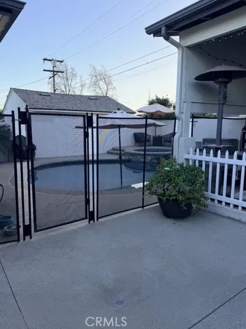 Fenced pool area