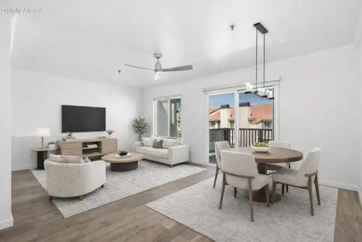 Virtually staged living dinning