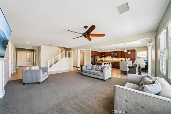 Spacious open-concept living area