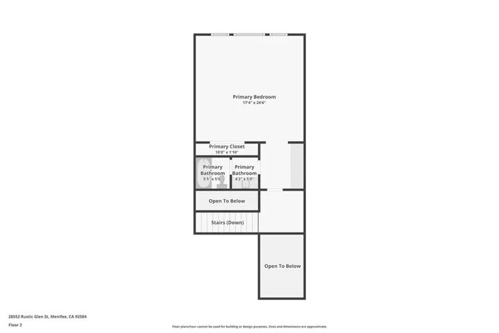 Floor plan of the private upstairs suite