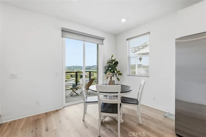 Dining area with views from balcony