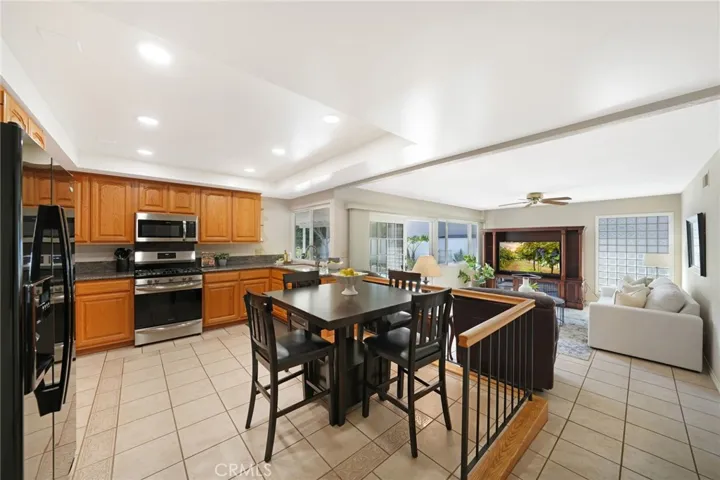 Kitchen and family room