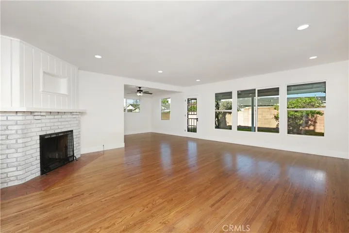 Living room with fireplace