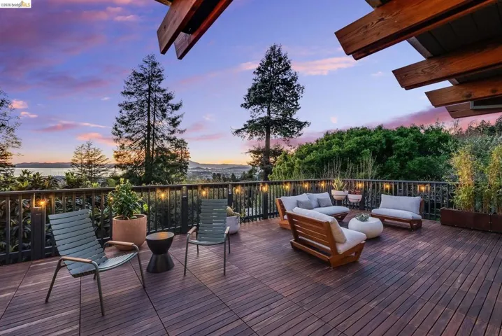Wooden deck with outdoor lounge area