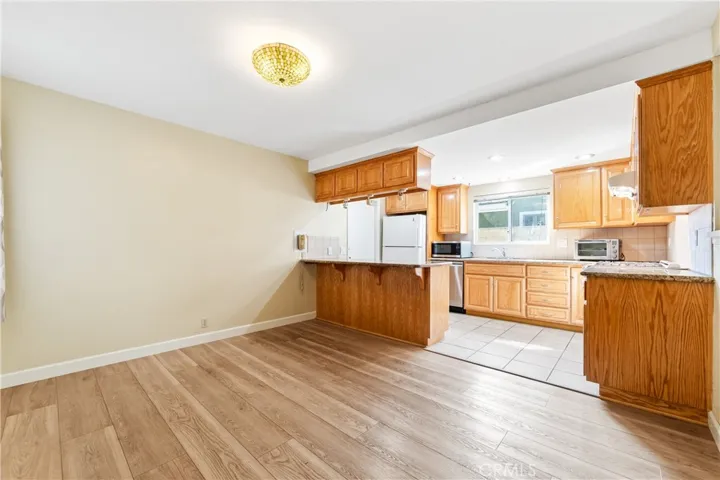 Spacious dining room next to kitchen