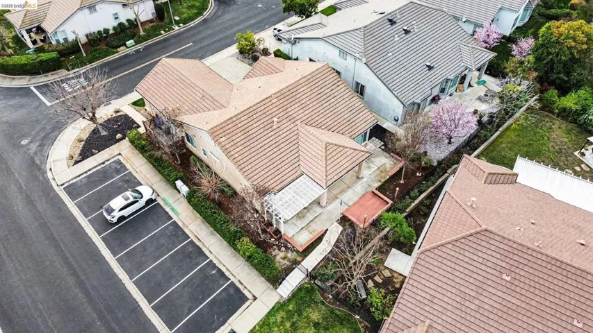 Aerial perspective of suburban area