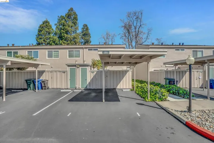 View of covered parking lot